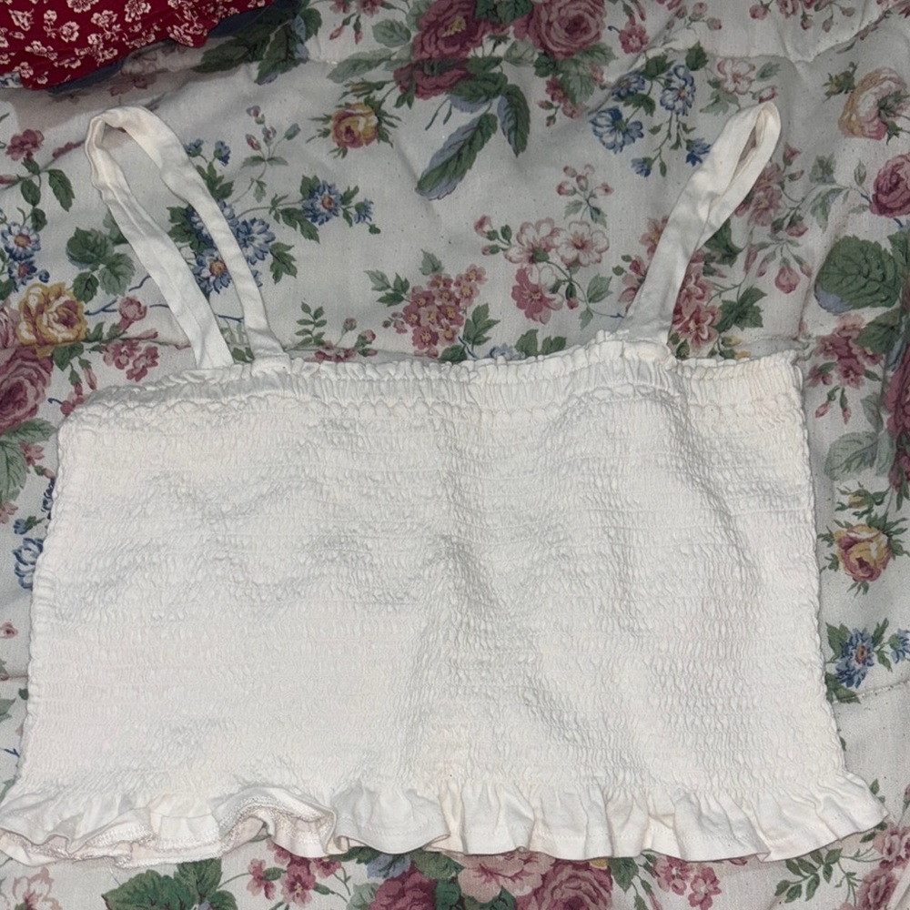Women's Cream Smocked Top